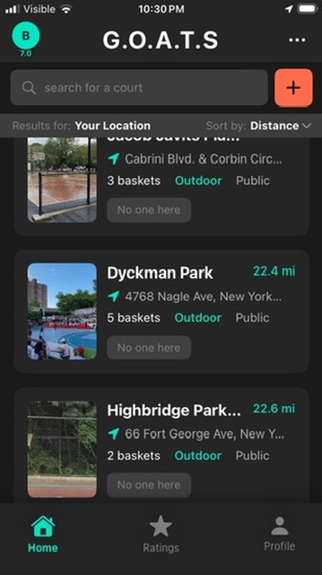 G.O.A.T.S courts list